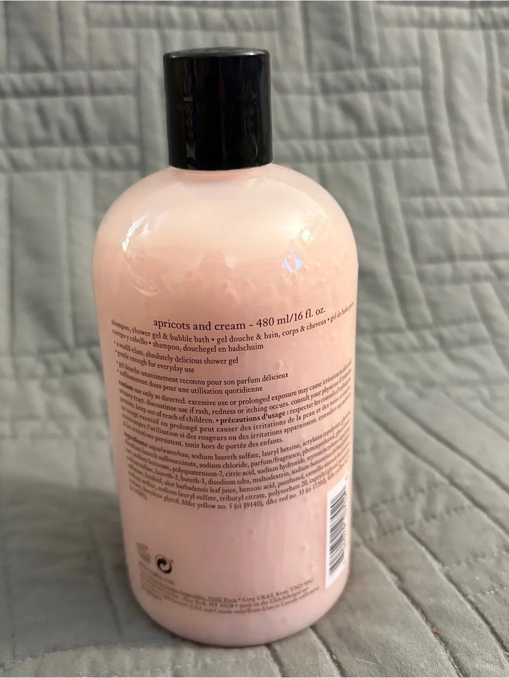 Philosophy Apricots and Cream Shampoo Shower Gel Bubble Bath 16oz